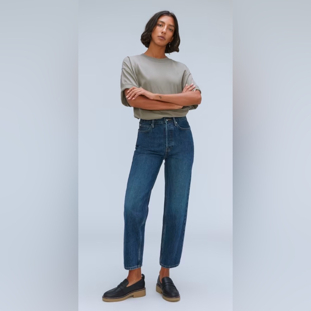 Everlane 90’s Rigid Way-High Jean, Rich Indigo (29.5” inseam)